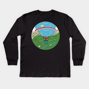 Paragliding Kids Long Sleeve T-Shirt